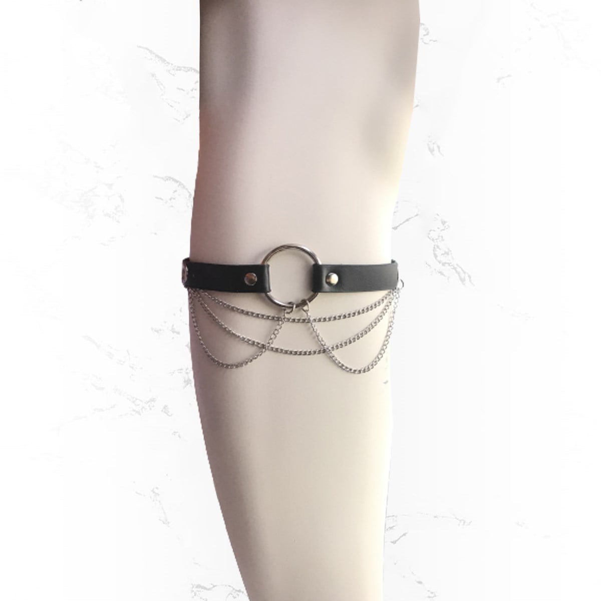 Gothic Zincirli Yuvarlak Bacak Kemeri Choker