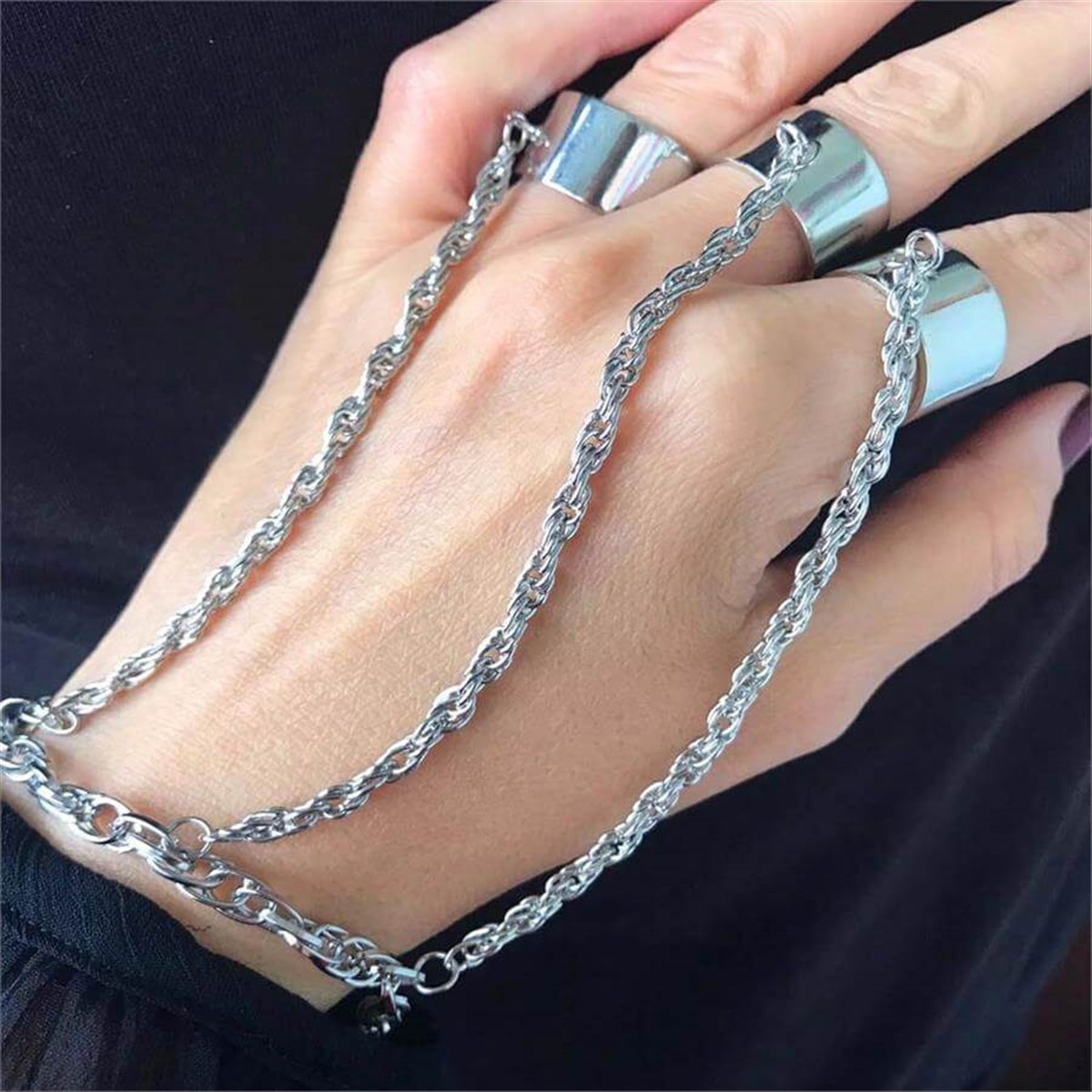Gotik Zincir Bileklikli Yüzük