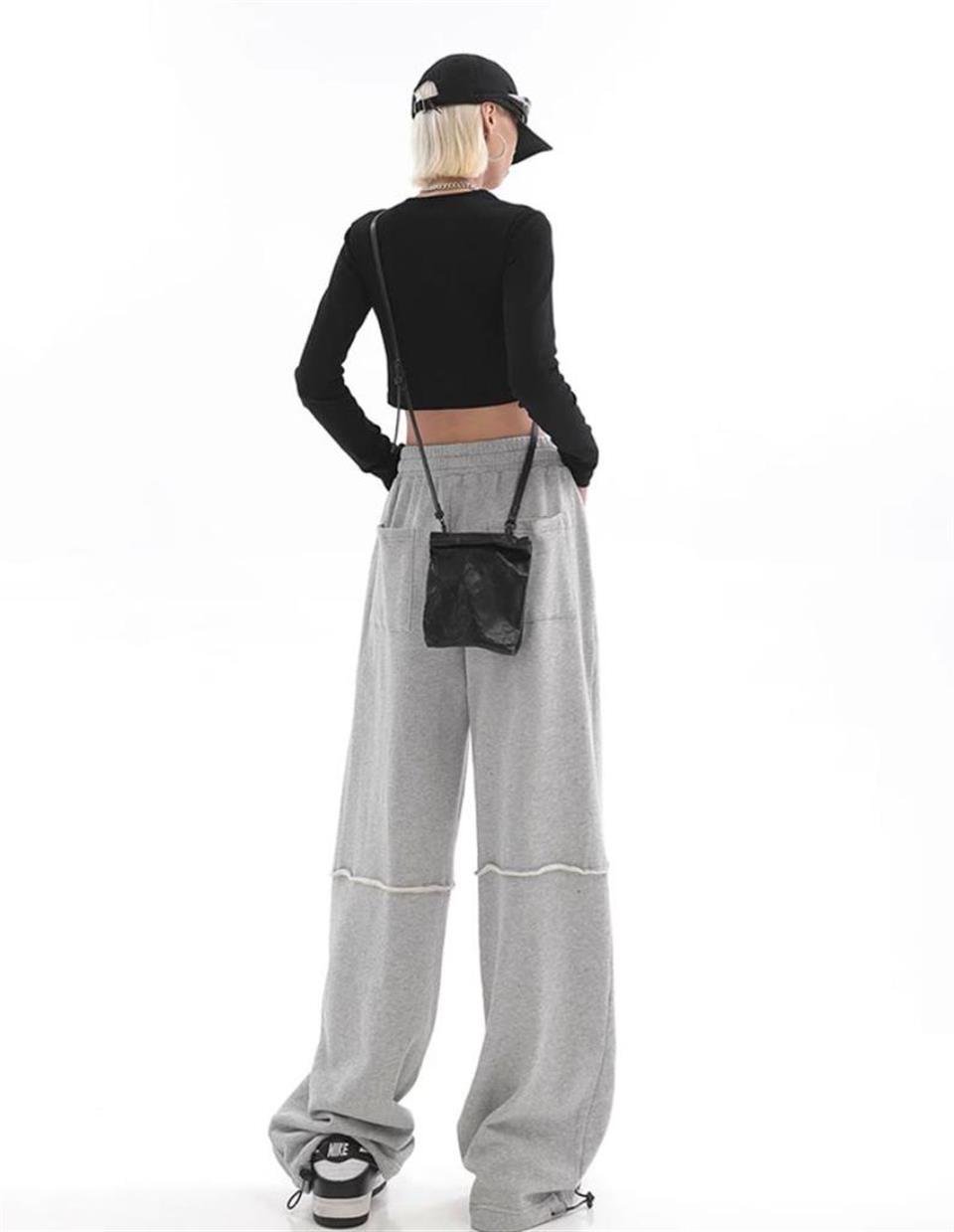 Gri Unisex Line Detail Wide Leg Tracksuit