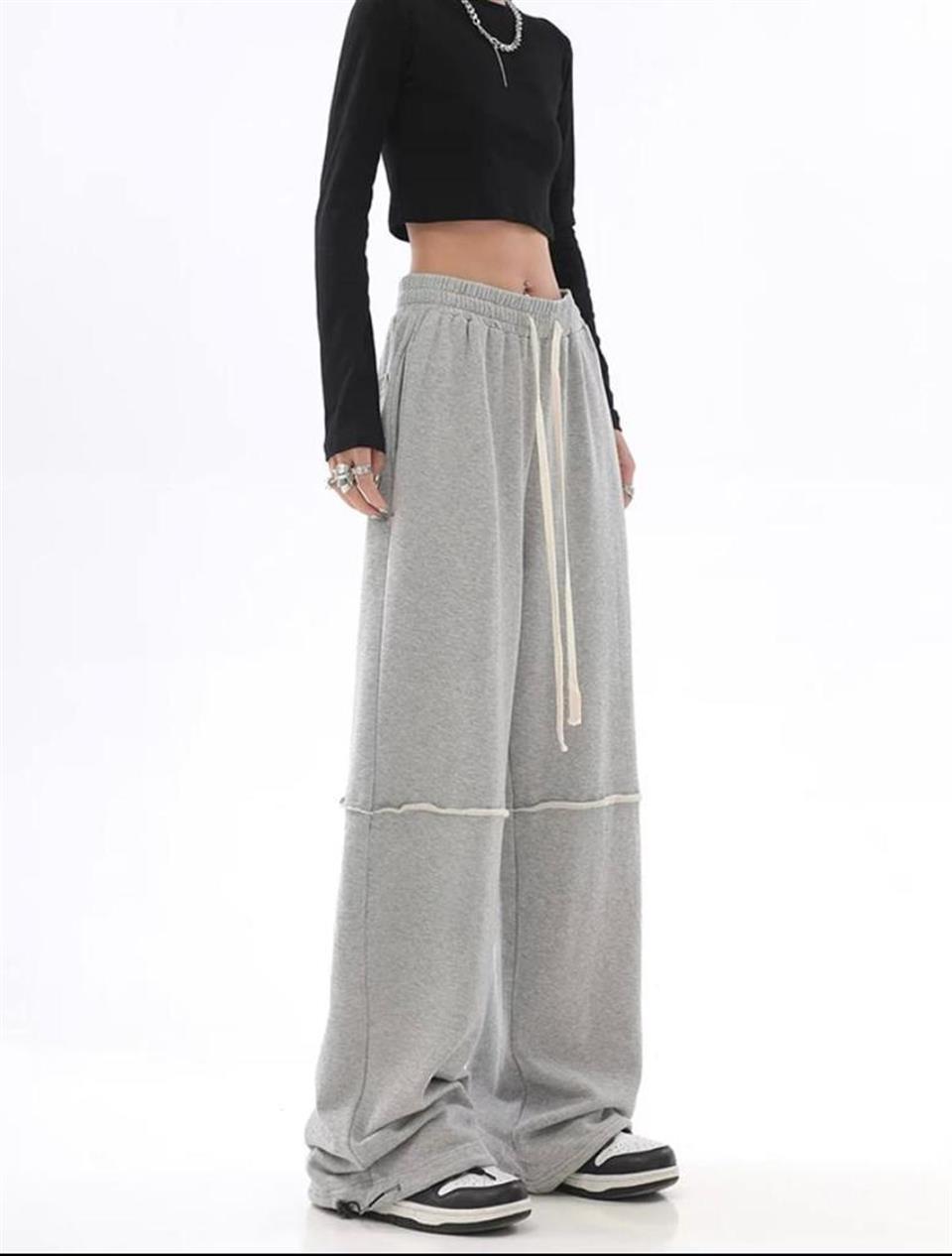 Gri Unisex Line Detail Wide Leg Tracksuit