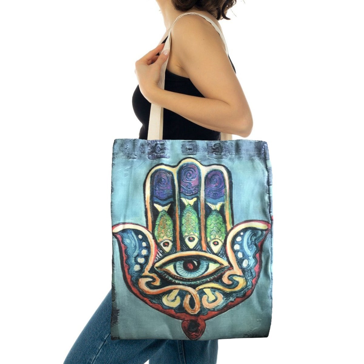 Hamsa Pattern Design Bez Çanta
