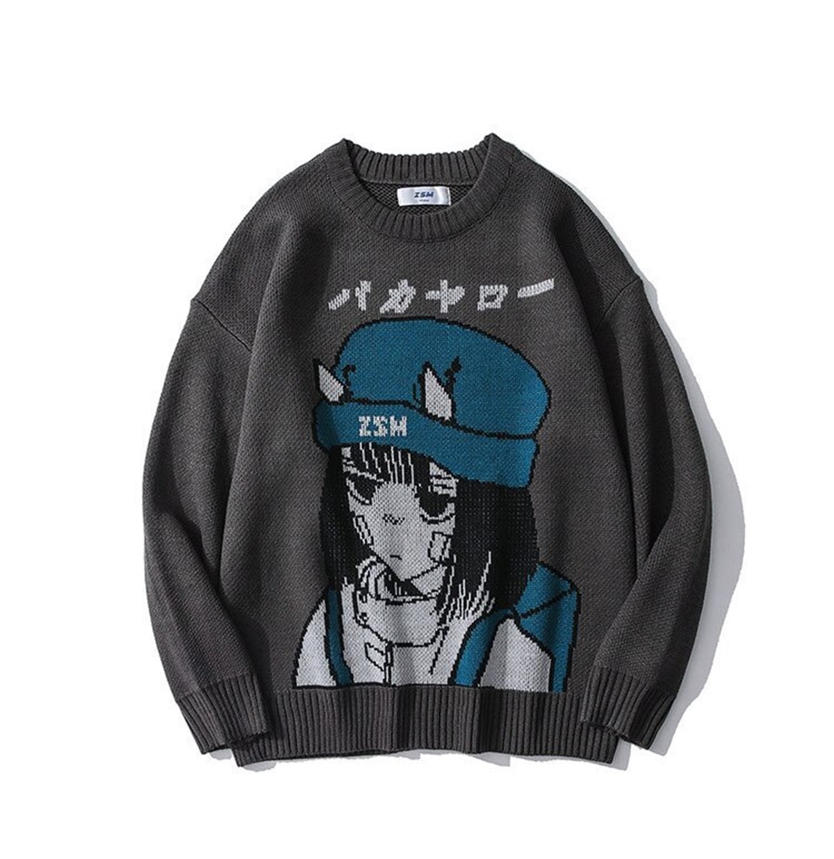Harajuku Cartoon Anime Sokak Tarzı Unisex Kazak