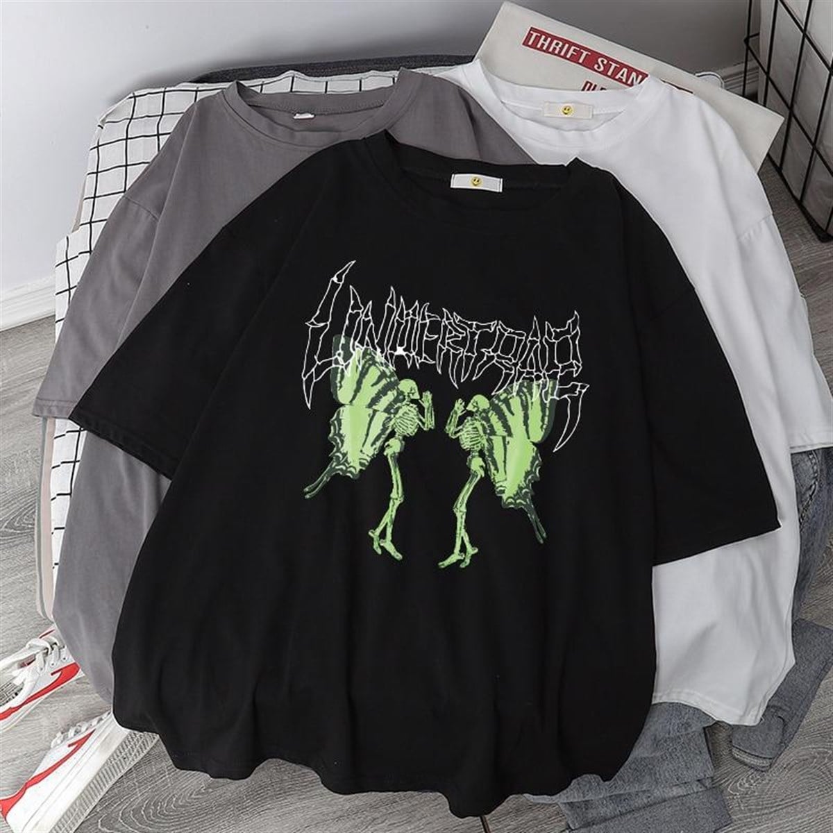 Harajuku Retro Gothic Butterfly Unisex Oversize T-Shirt
