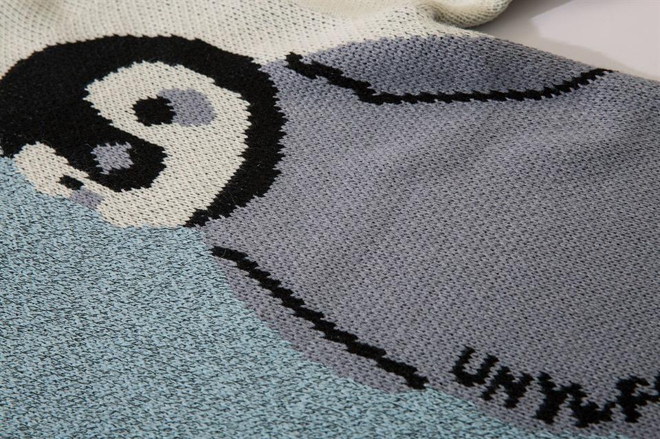 Harajuku Vintage Penguen Ekose Oversize Unisex Kazak