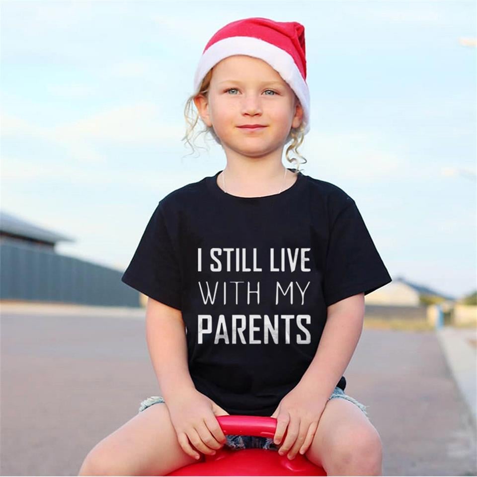 I Still Live Baskılı Siyah Çocuk T-shirt