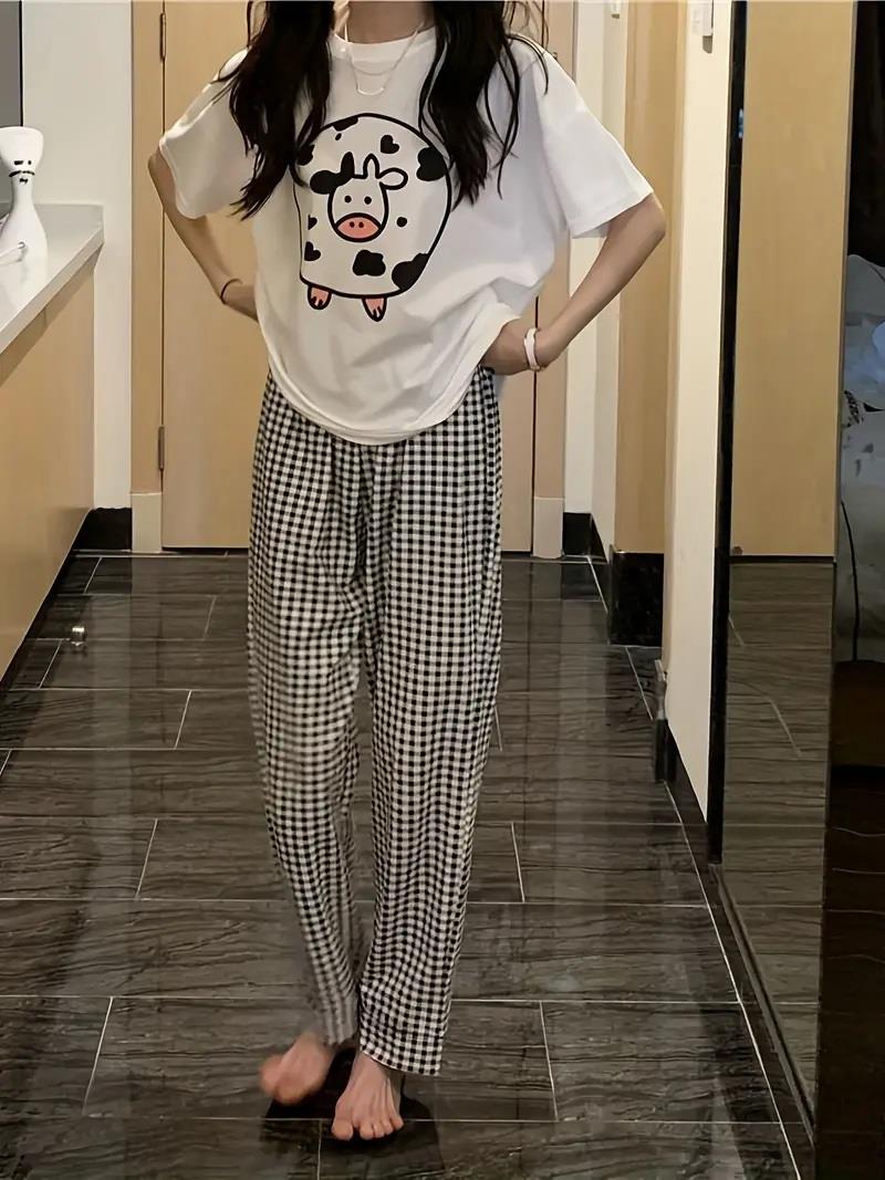 İnek Desenli Oversize Unisex T-shirt