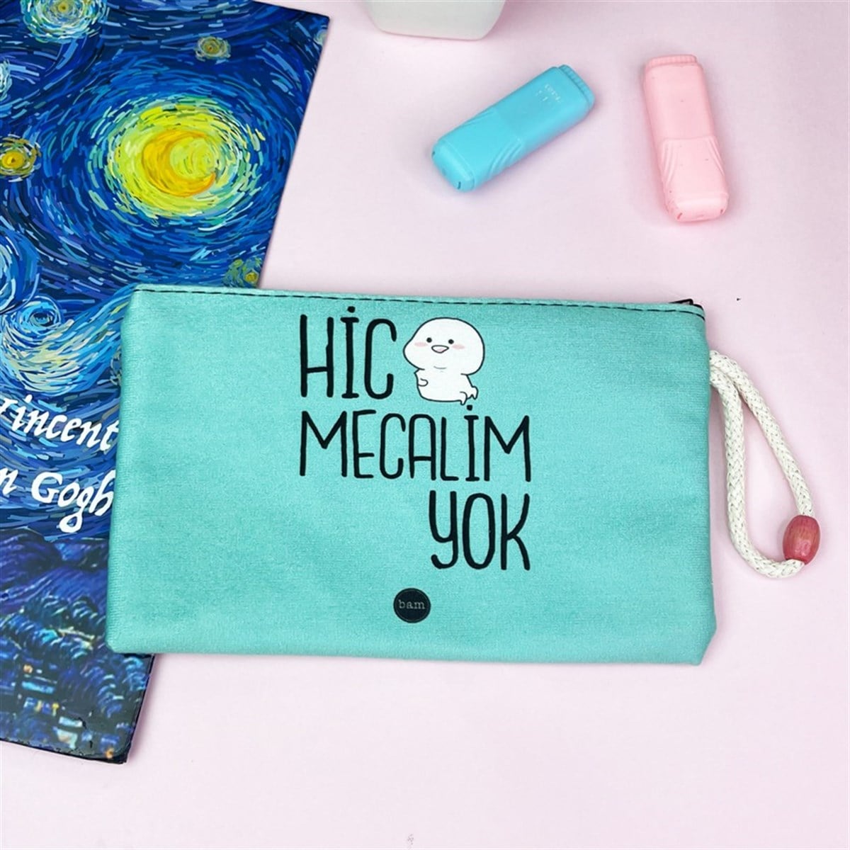 İpli Hiç Mecalim Yok Bez Cüzdan Kalemlik
