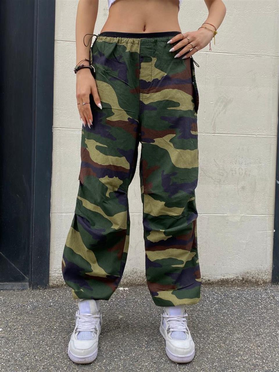 Kamuflaj Detaylı Yeşil Tactical Gabardin Kumaş Unisex Pantolon