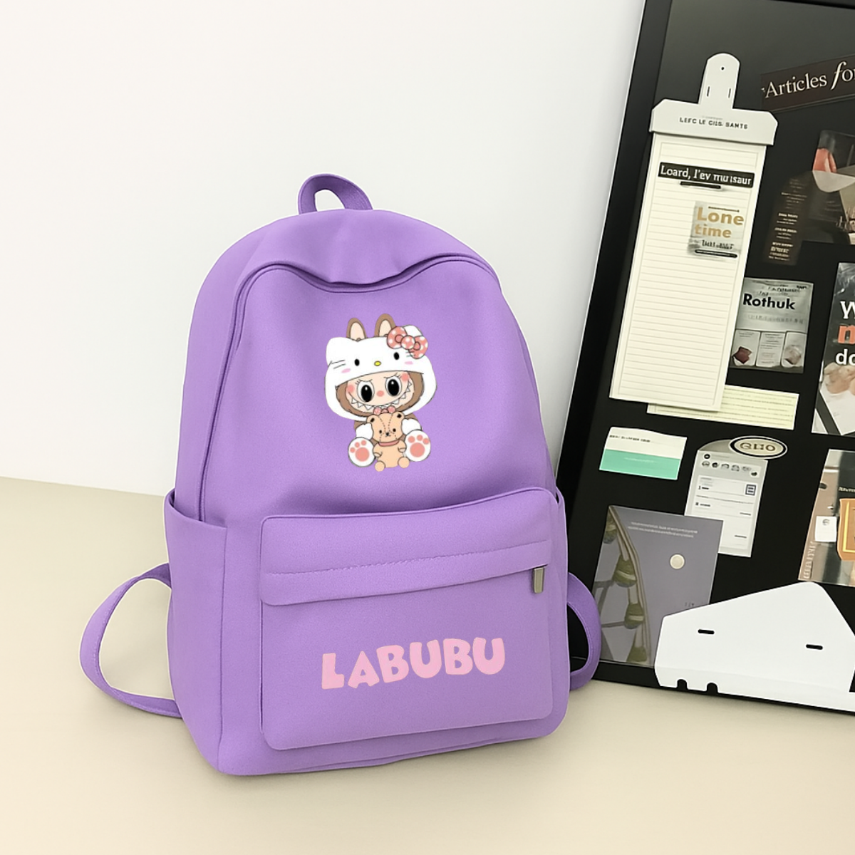 Labubu Baskılı Renkli Unisex Okul Sırt Çantası