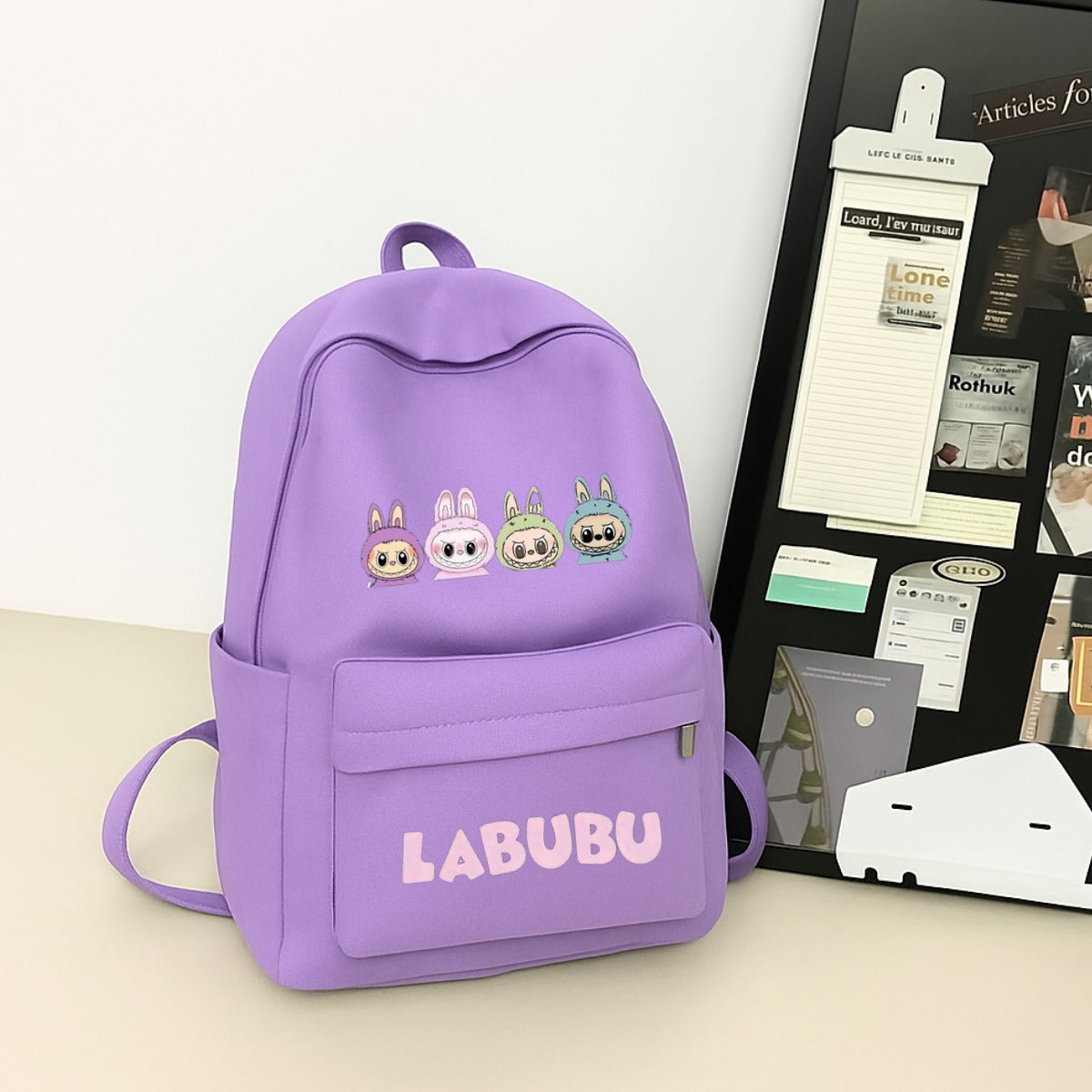Labubu Baskılı Renkli Unisex Okul Sırt Çantası