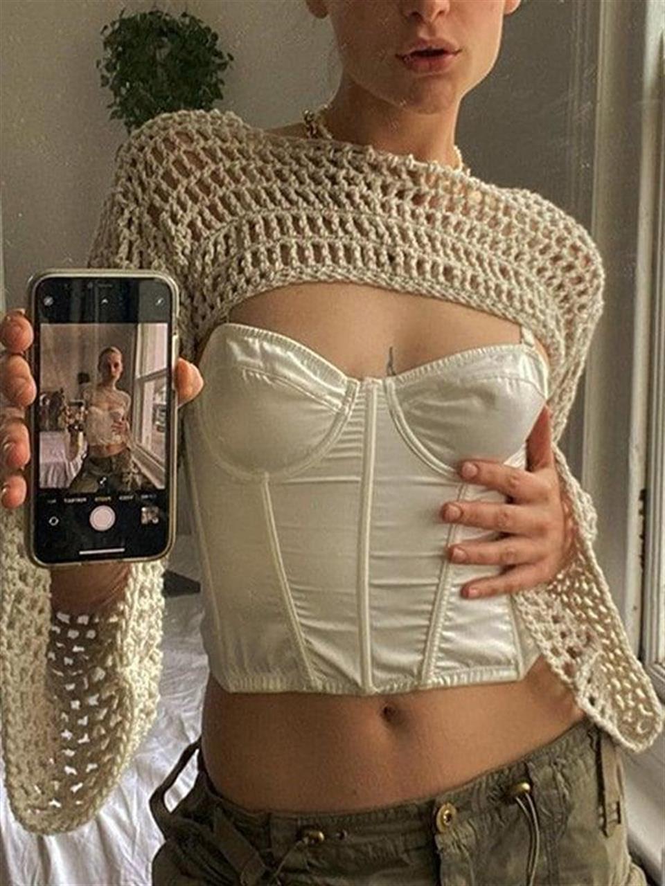 Long Sleeve Bolero Knit Top