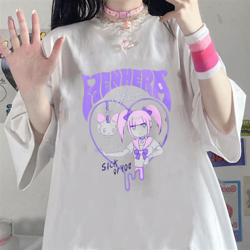 Menhera Beyaz Unisex Oversize T-shirt