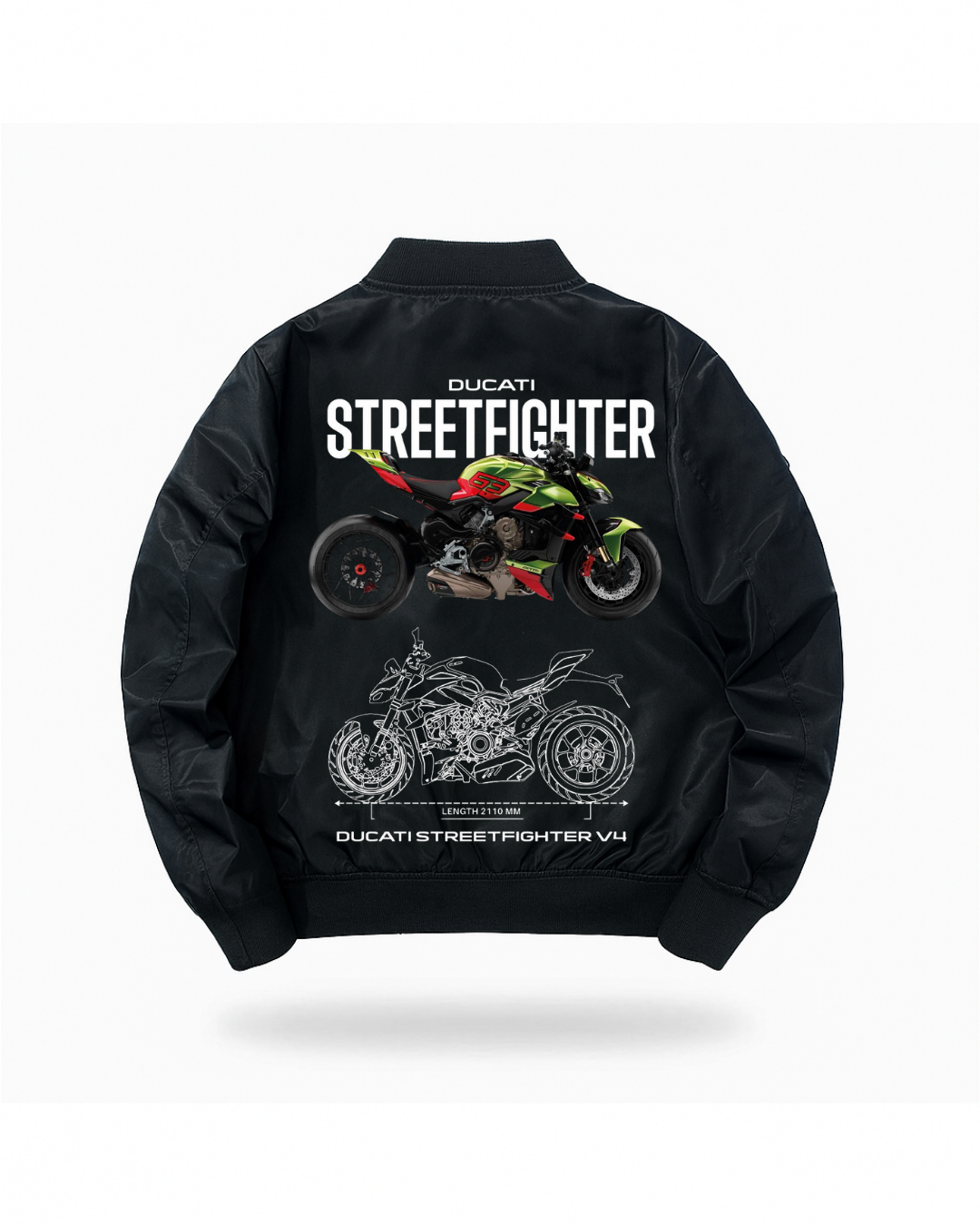 Motorbike Baskılı Unisex Bomber Ceket