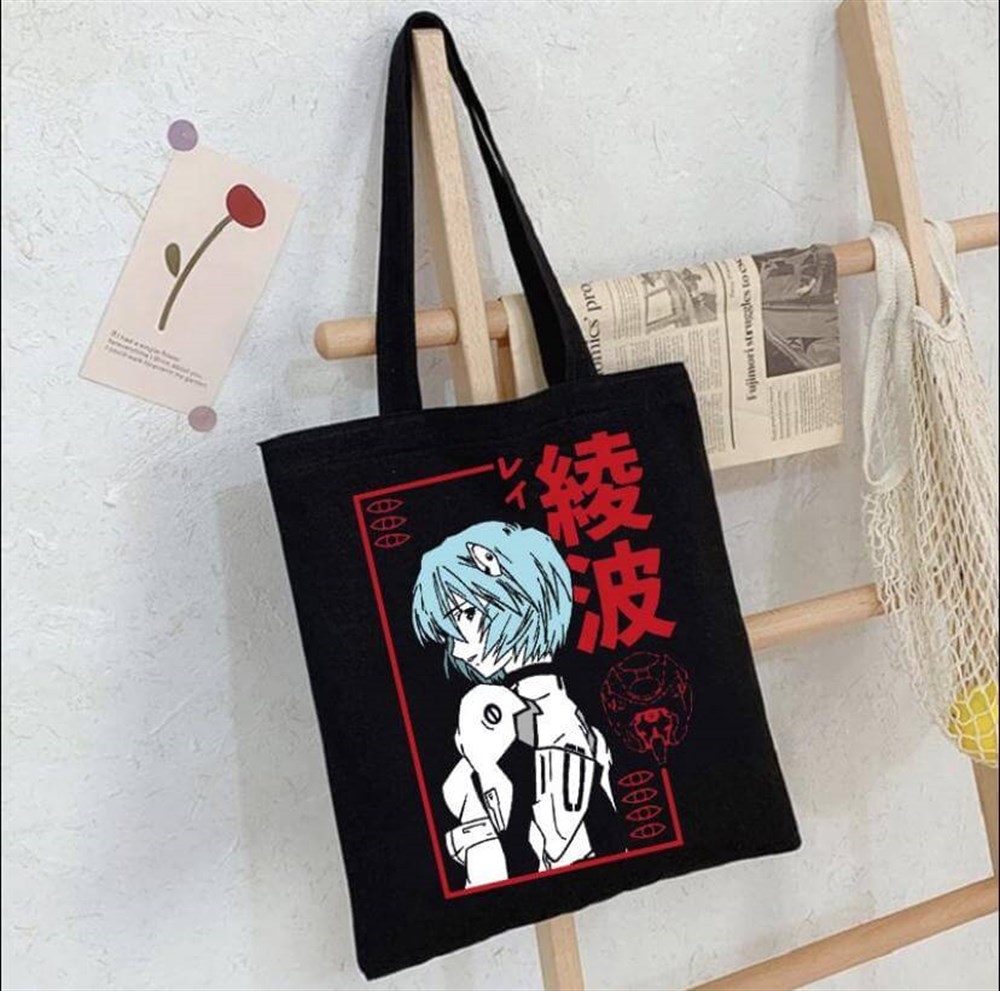 Neon Genesis Evangelion Anime Yıkanabilir Ham Bez Çanta