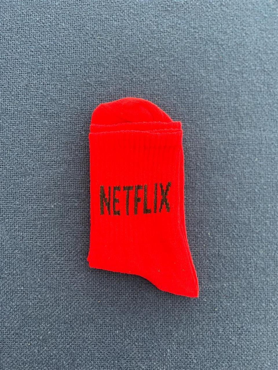 Netflix Unisex Kırmızı Kolej Çorap