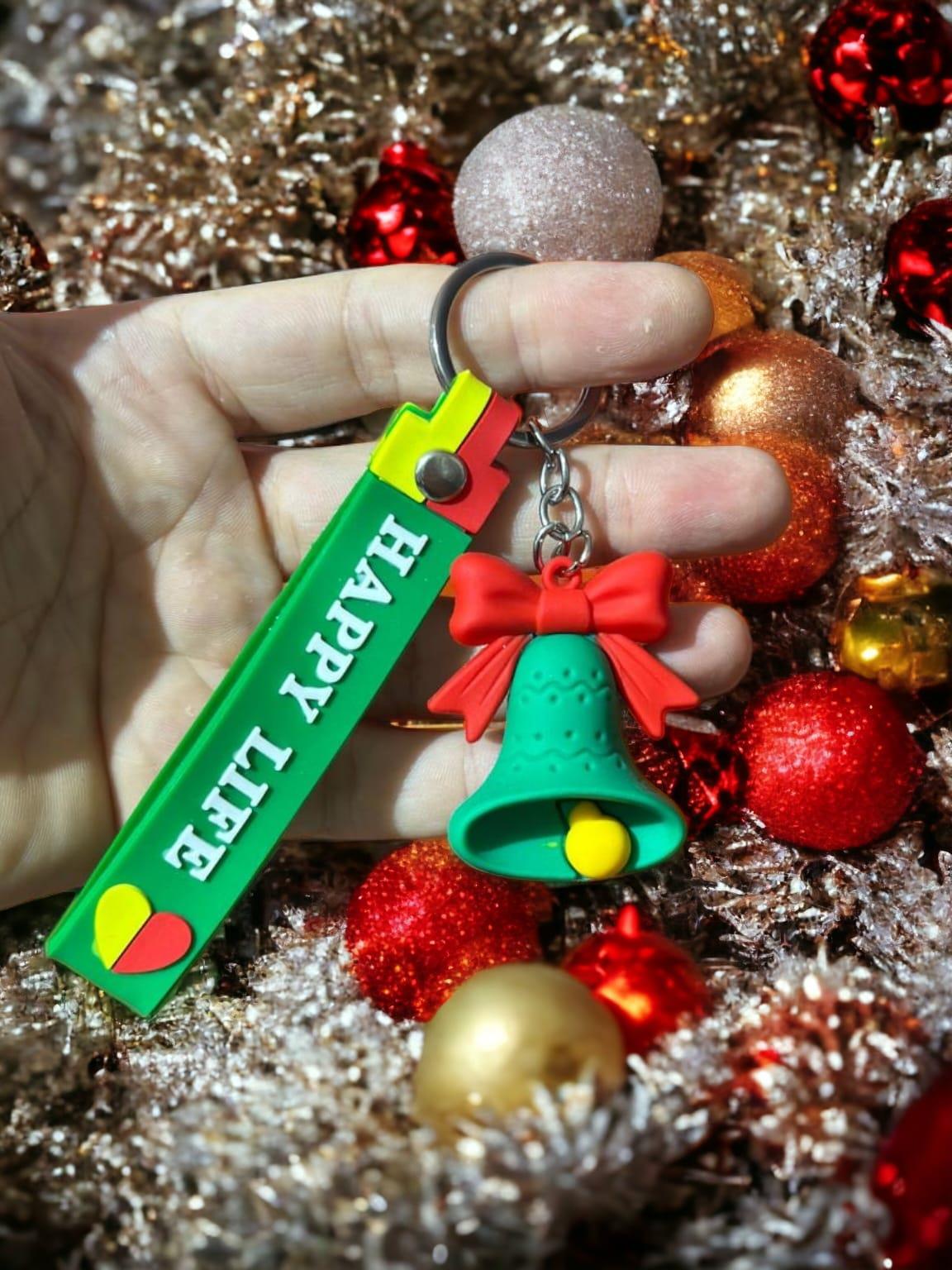 New Year Çan Figürlü Silikon Anahtarlık