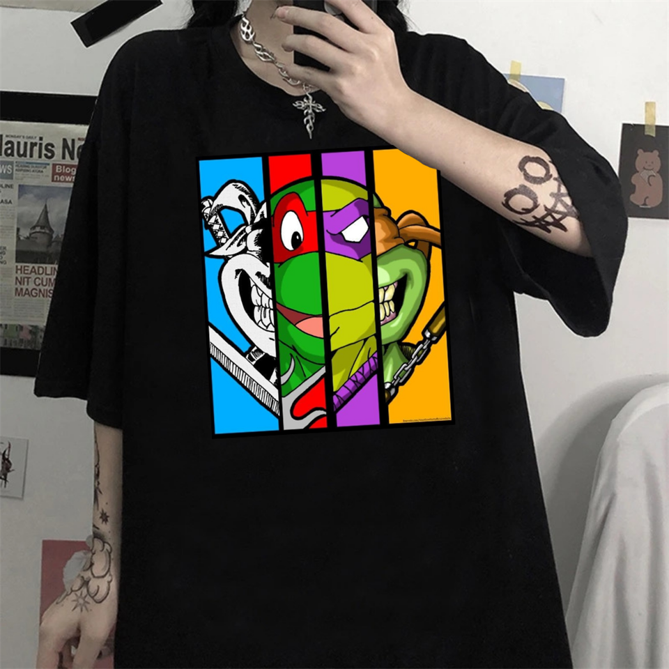 Ninja Kaplumbağa Series Oversize Unisex Siyah T-Shirt