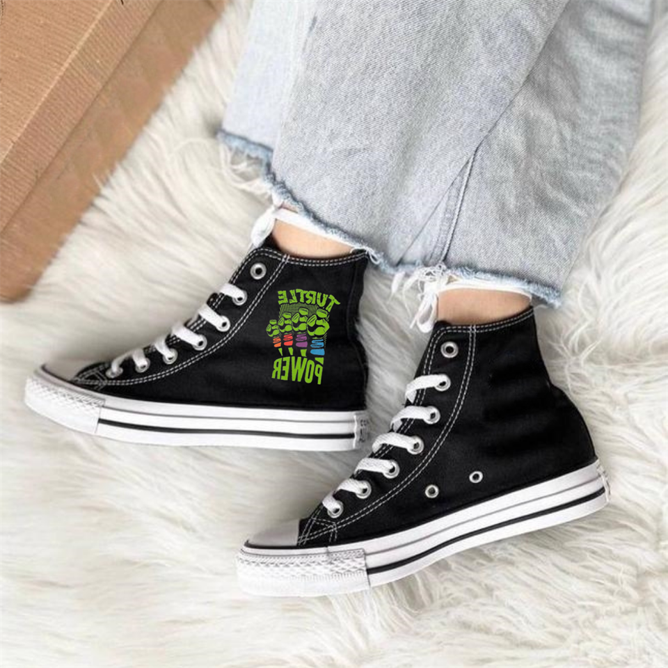 Ninja Kaplumbağa Siyah Unisex Kanvas Ayakkabı