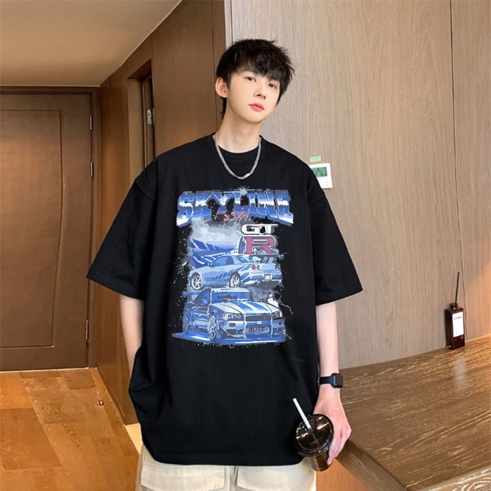 Nissan GTR Street Style Oversize Unisex Siyah T-Shirt