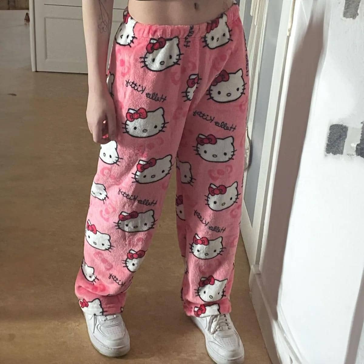 Peluş Kitty Oversize Eşofman Altı