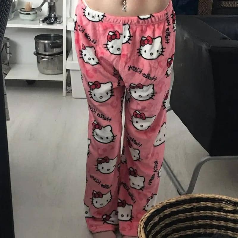 Peluş Kitty Oversize Eşofman Altı