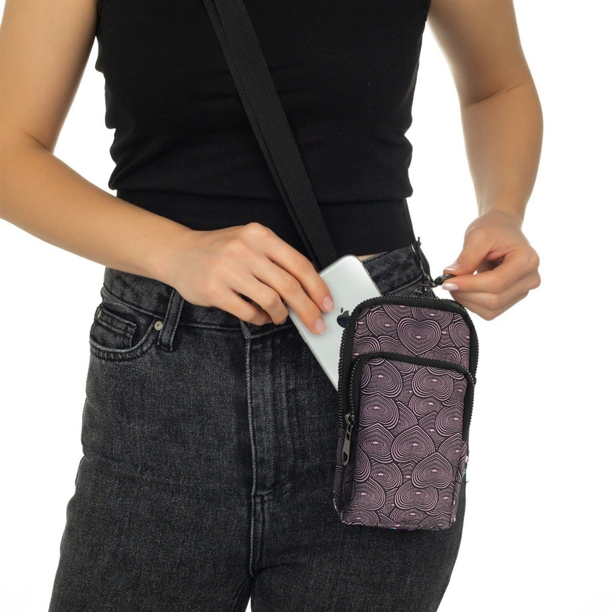 Purple Pattern Telefon Çantası