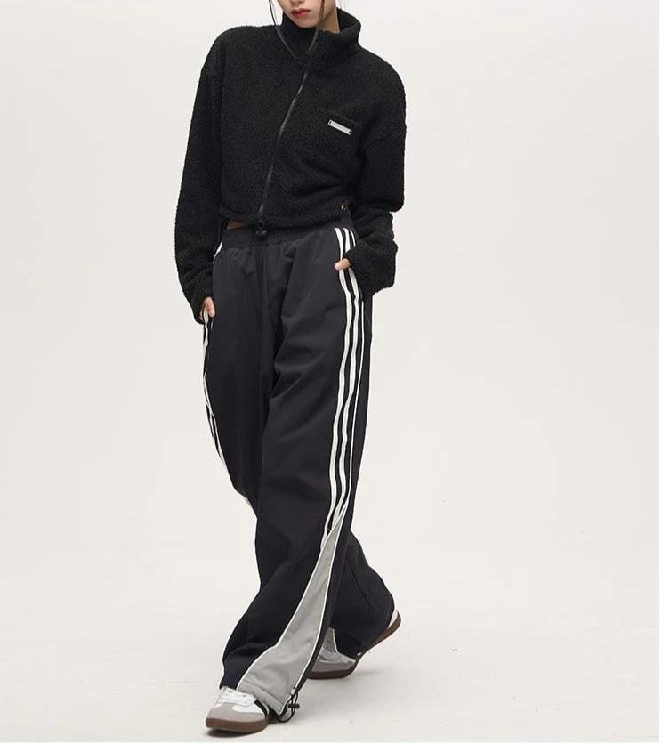 Retro Baggy Siyah Eşofman Altı