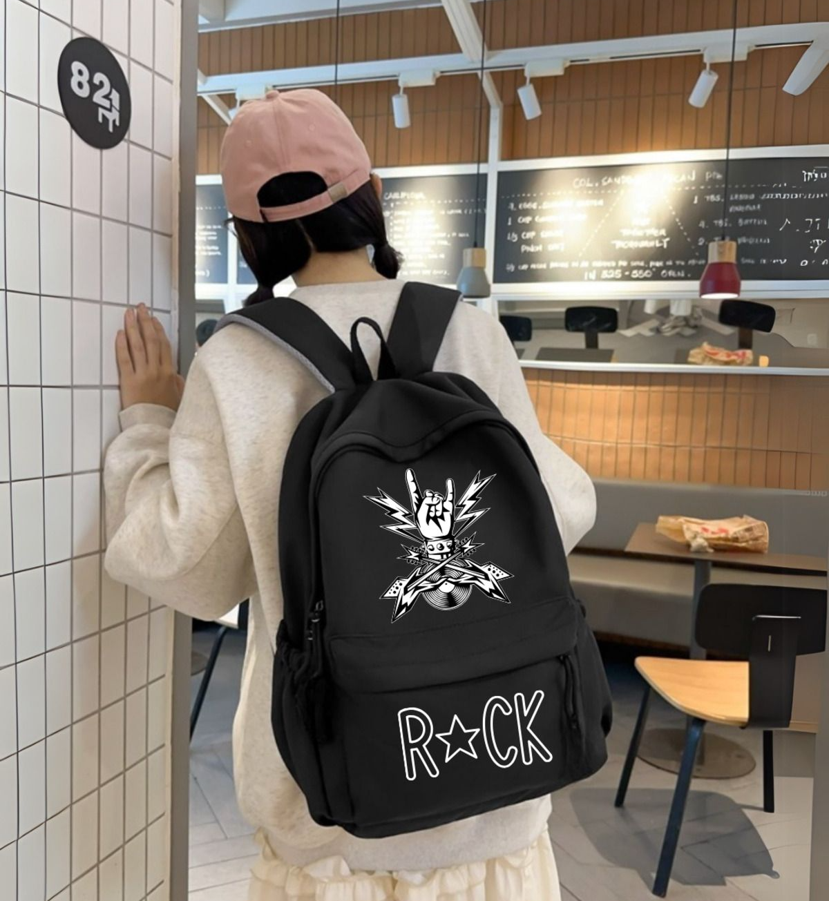 Rock Baskılı Okul, Dershane, Kurs Sırt Çantası