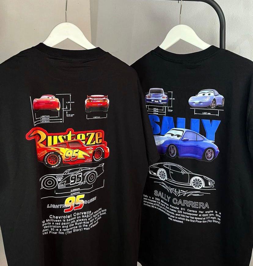Rusteze Mcqueen Baskılı Siyah T-shirt