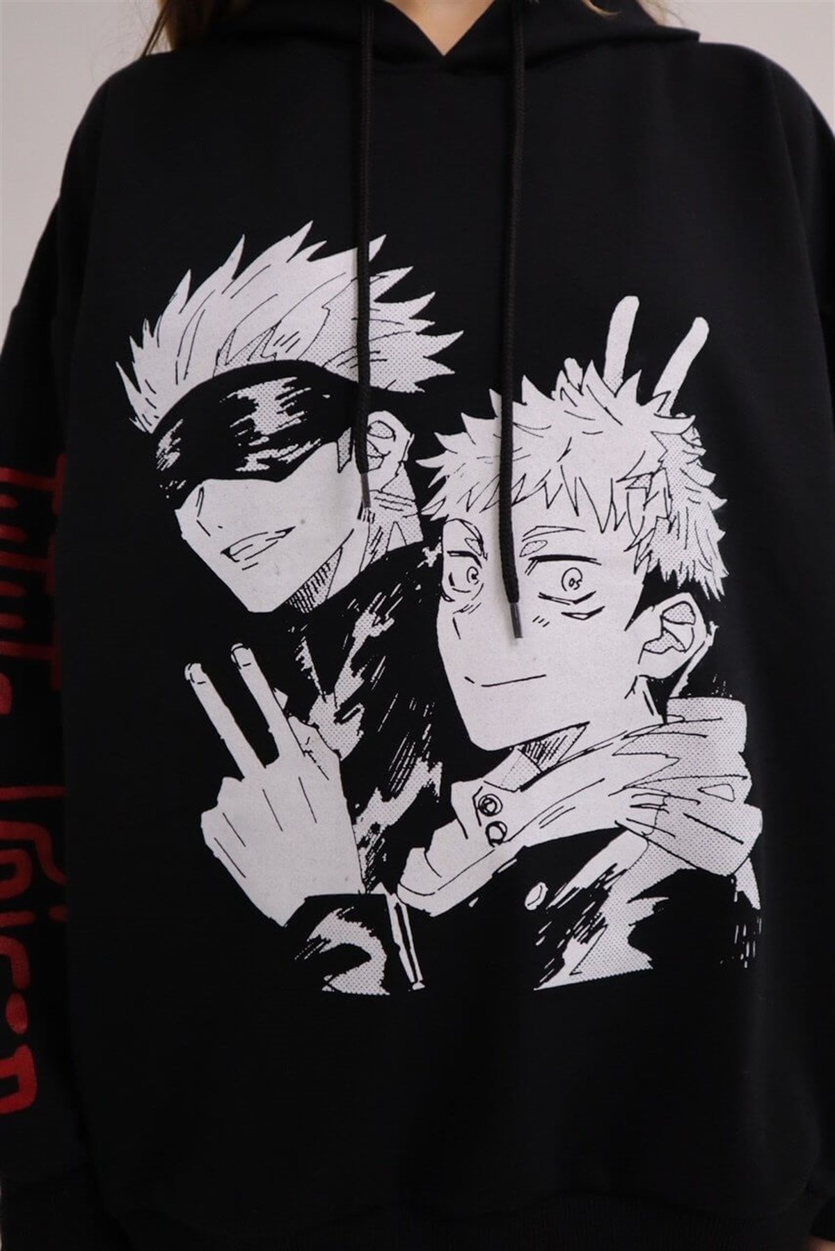 Siyah Kapüşonlu Anime Camisas De Jujutsu Kaisen Sweatshirt