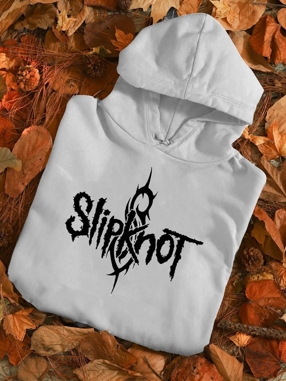 Slipknot Beyaz Kapüşonlu Sweatshirt