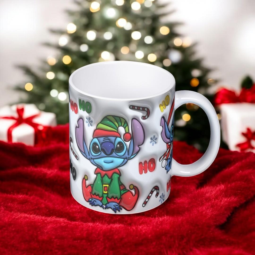 Stitch 3D Christmas Detail Baskılı Yeni Yıl Kupa