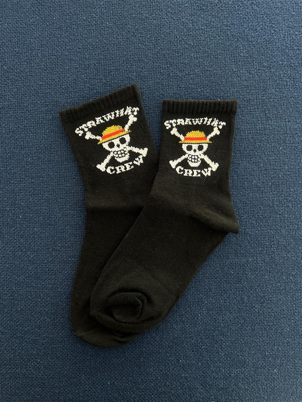 Strawhat Crew Unisex Siyah Kolej Çorap