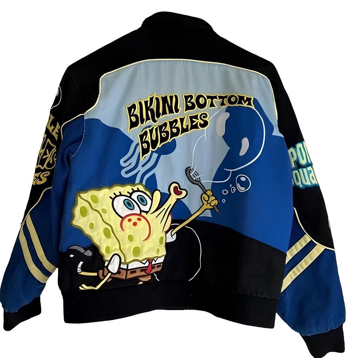 Streetwear Unisex İçi Astarlı Vintage Sponge Bob Detail Bomber Ceket