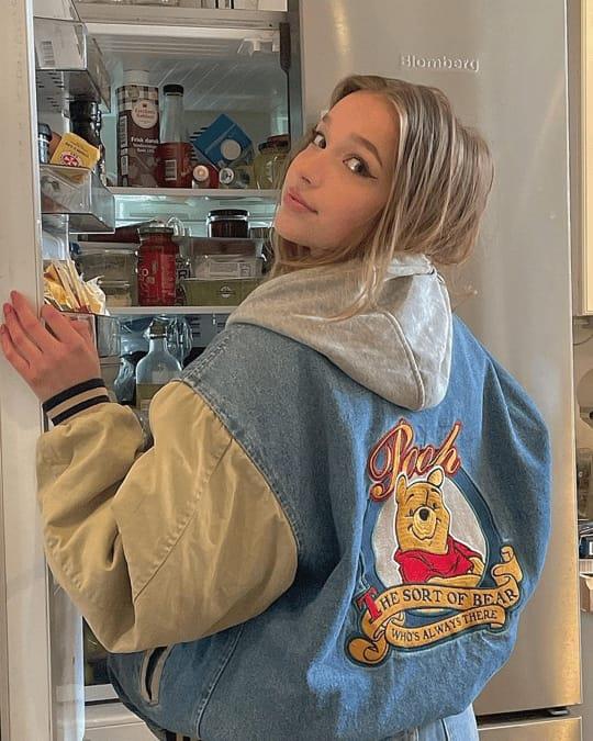 Streetwear Unisex Winnie The Pooh Nakışlı Oversize Kot Ceket