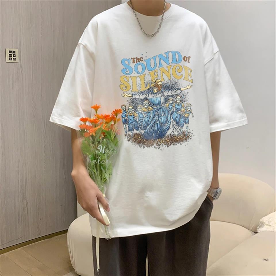 The Sound Of Silence Beyaz Unisex Oversize T-shirt