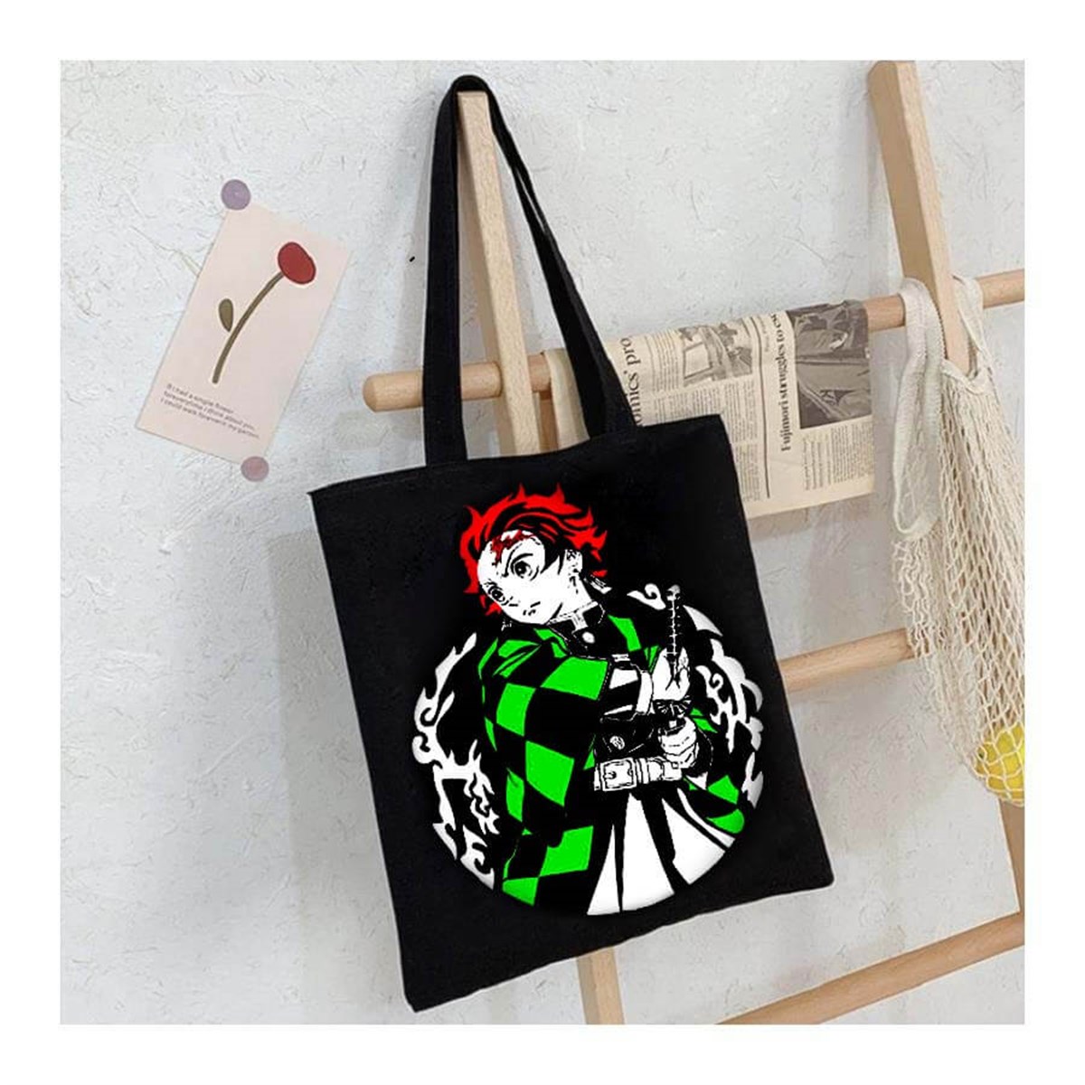 Touz Anime Demon Slayer Tanjiro Unisex Bez Çanta