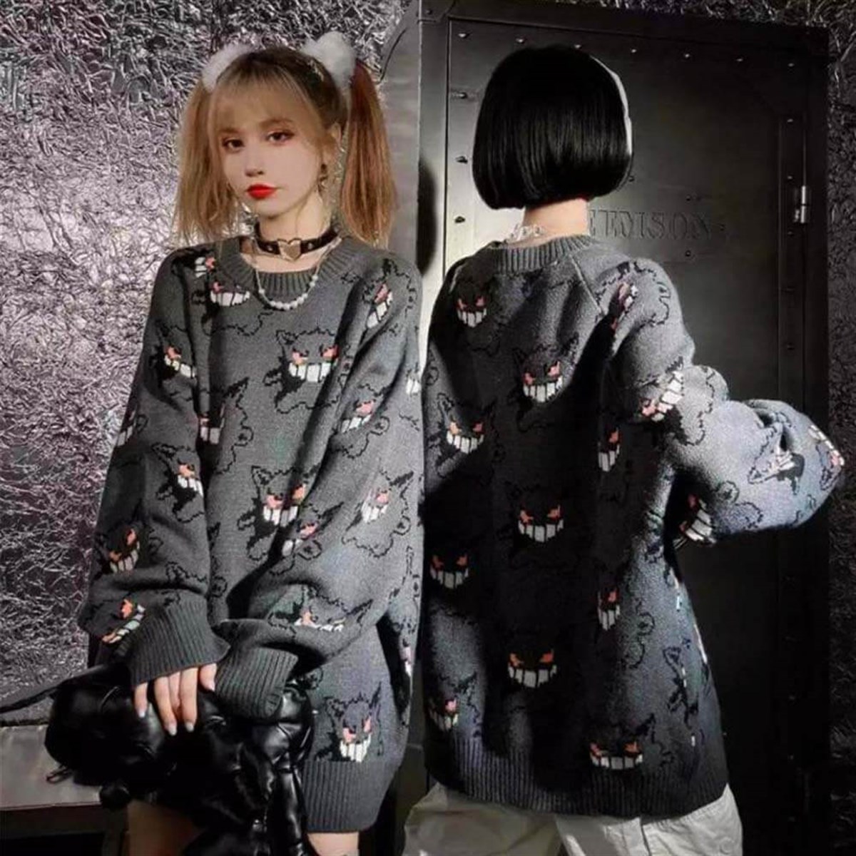 Touz Anime Harajuku Cute Monster Oversize Kazak