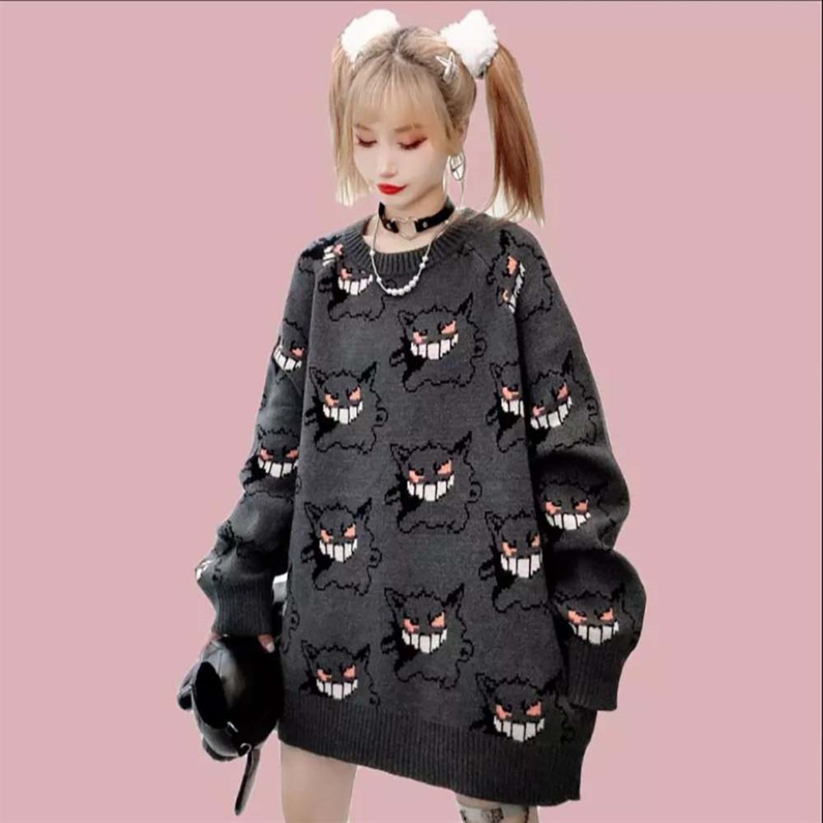 Touz Anime Harajuku Cute Monster Oversize Kazak