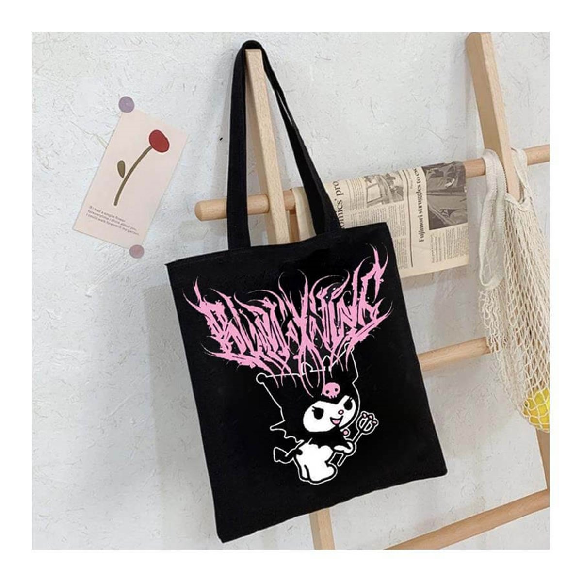 Touz Anime Harajuku Kuromi Sanrio Unisex Bez Çanta