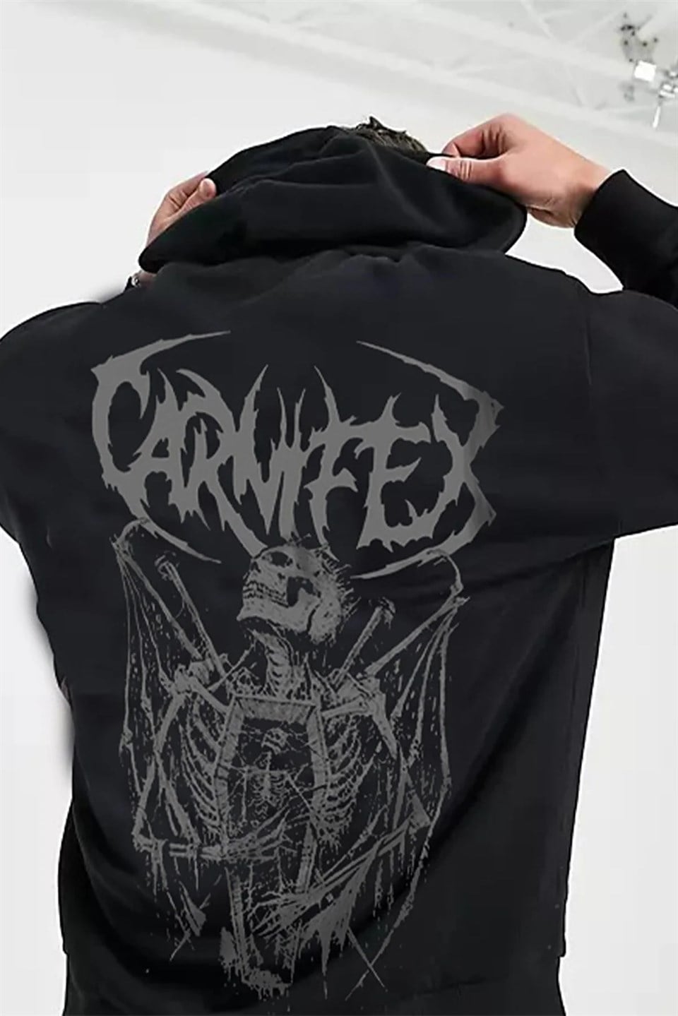 Touz Carnifex Sırt Baskılı Fermuarlı Kapüşonlu Hırka