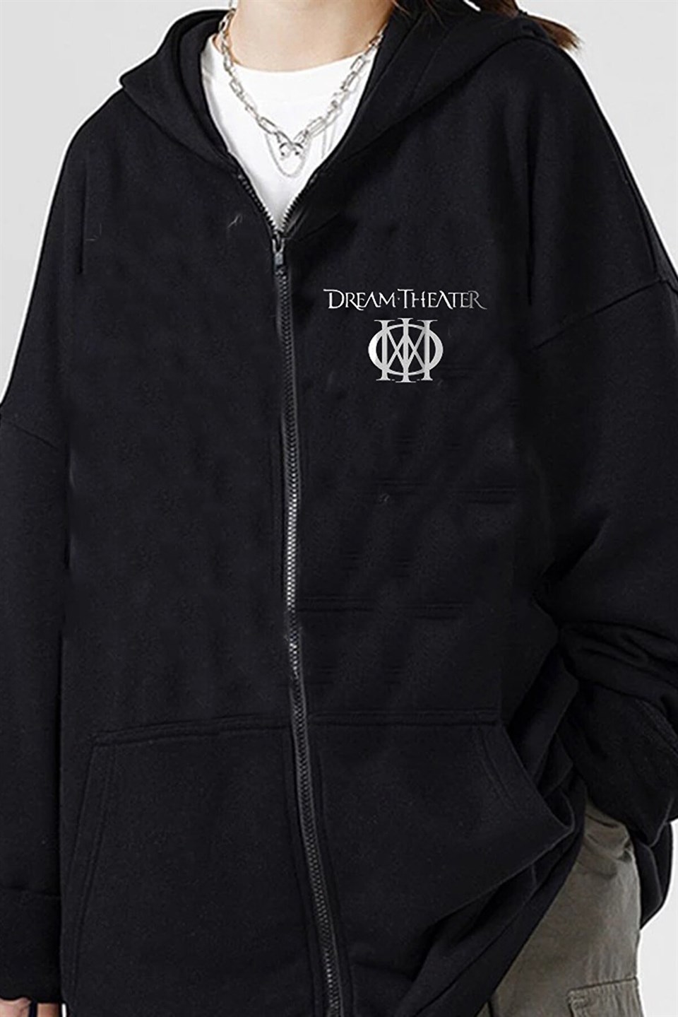Touz Dream Theater Sırt Baskılı Fermuarlı Kapüşonlu Hırka