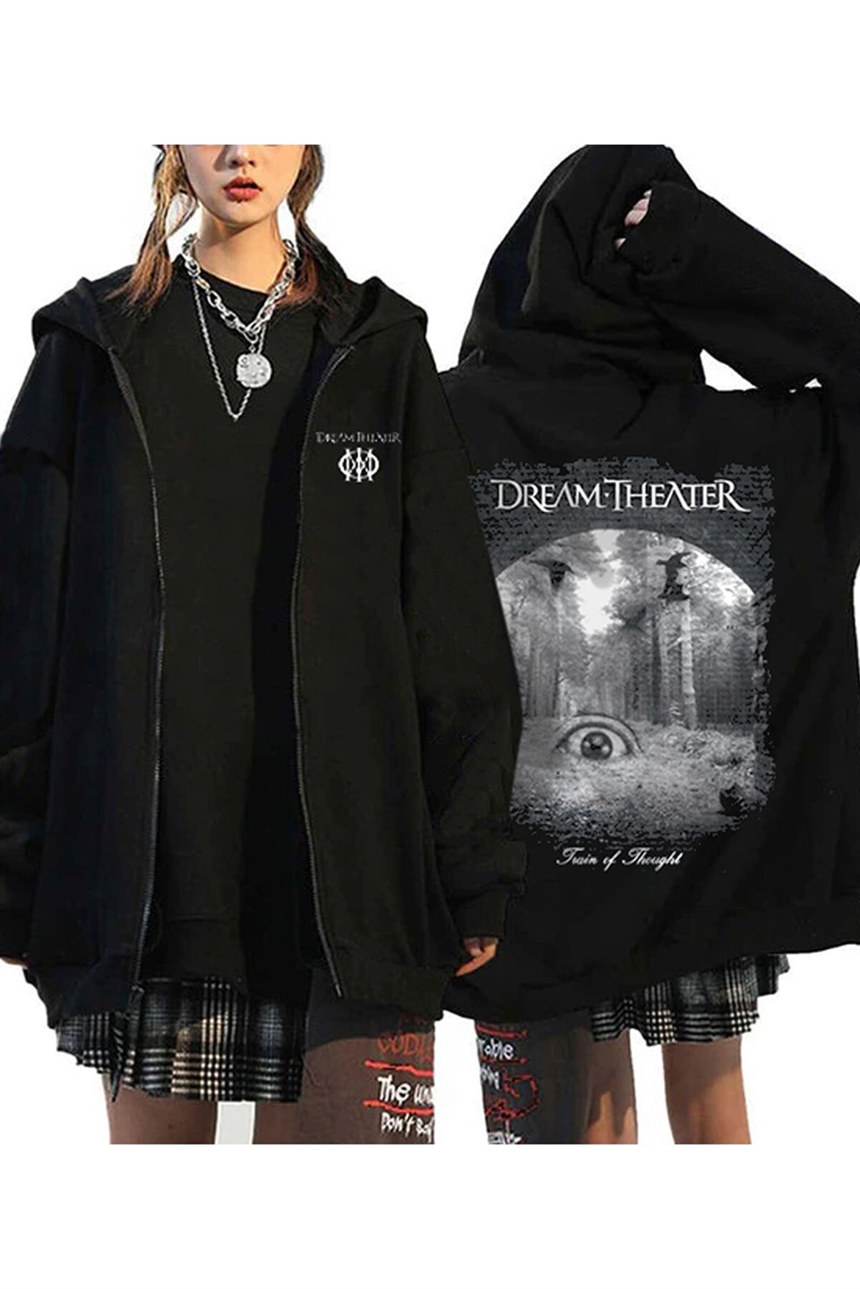 Touz Dream Theater Sırt Baskılı Fermuarlı Kapüşonlu Hırka