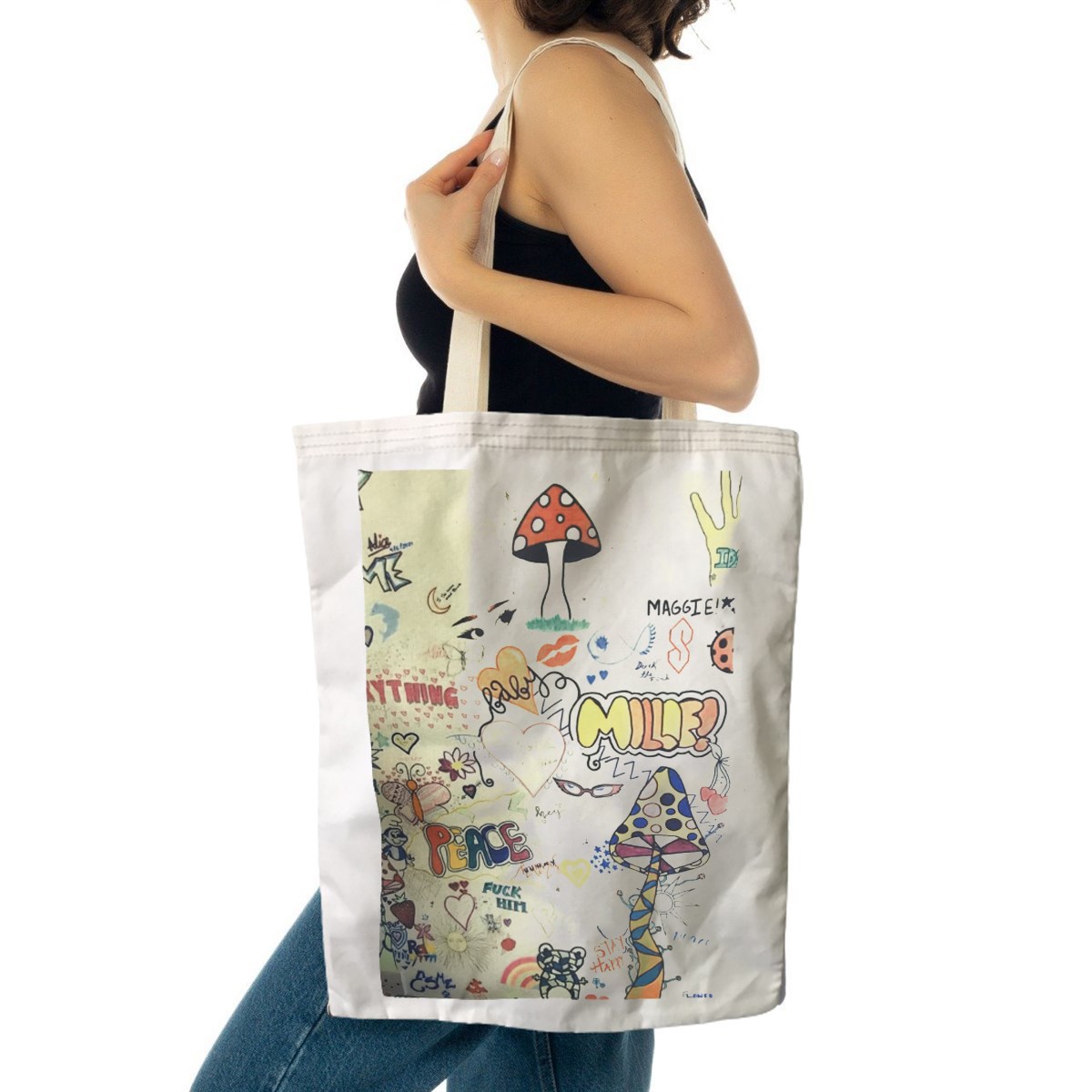 Touz Gothic Mushroom Design Unisex Bez Çanta