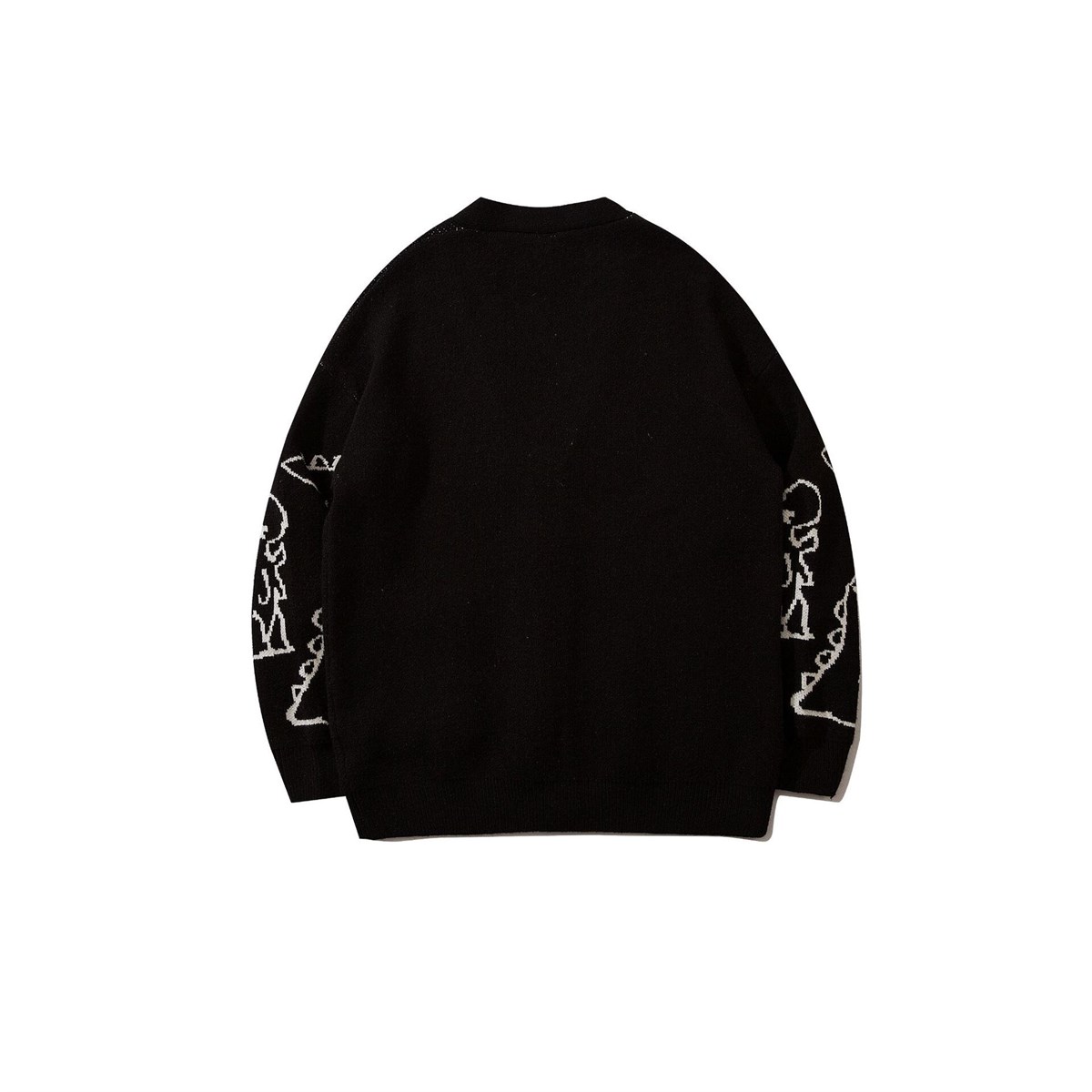 Touz Harajuku Siyah Dinazor Oversize Unisex Hırka