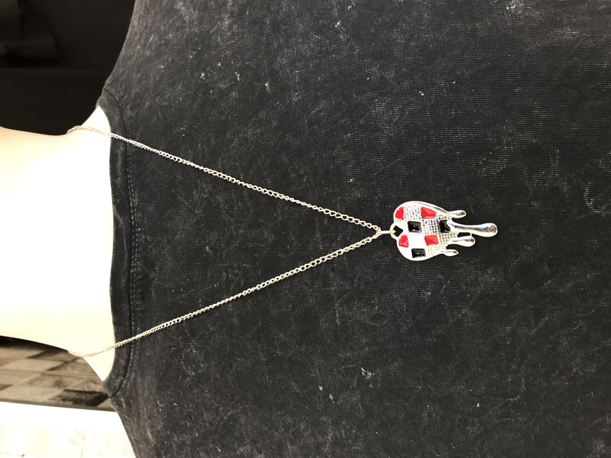 Touz Heart Red Black Dama Tasarımlı Kolye