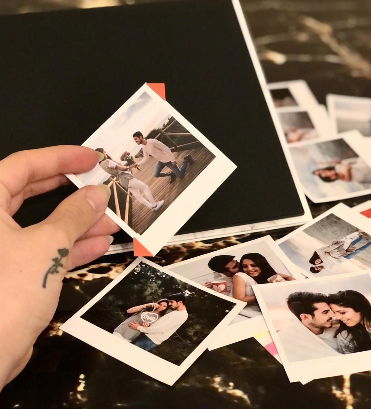 Touz İnek Desen Tasarımlı Siyah Yaprak Fotoğraf Albümü