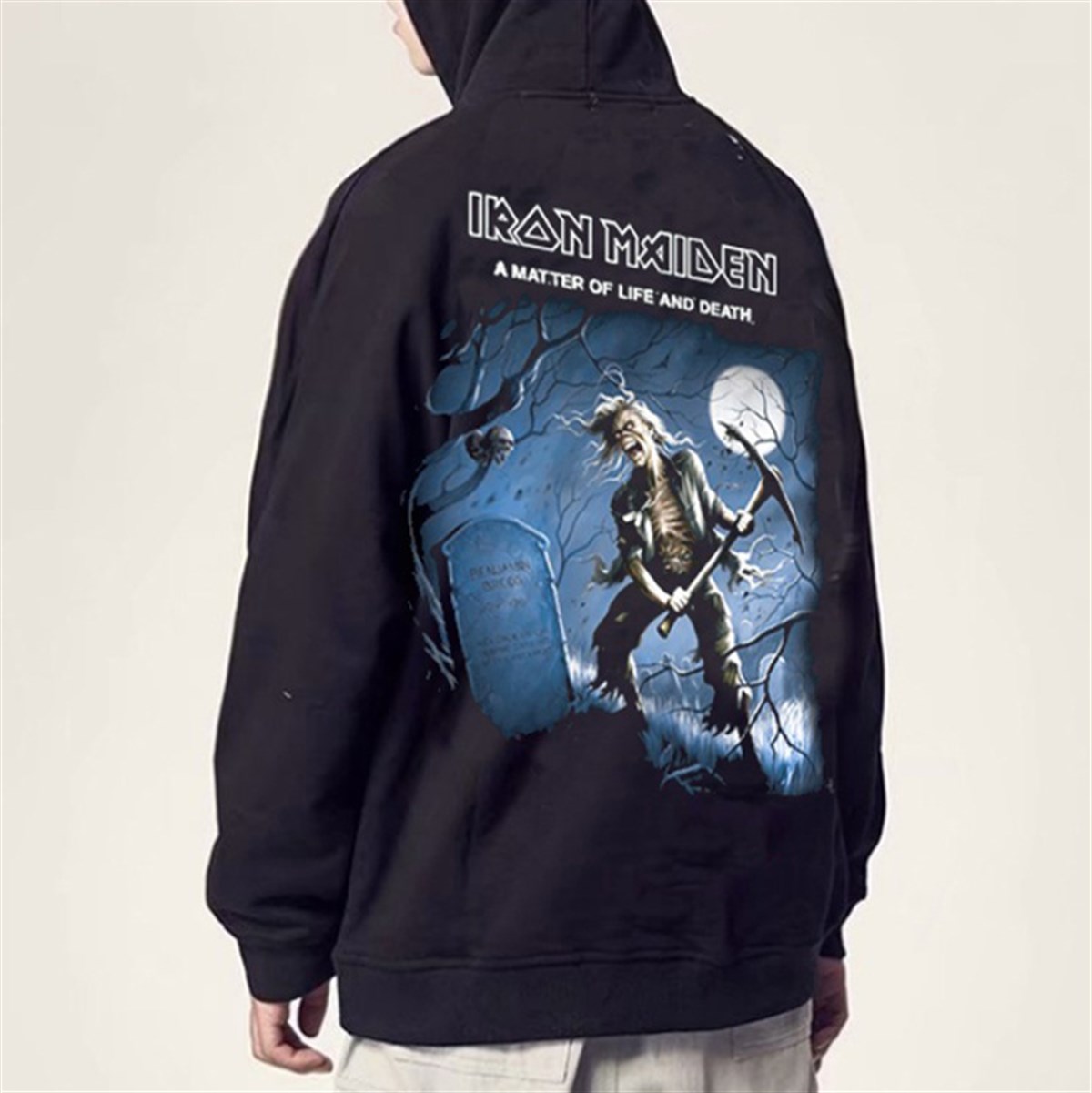 Touz Iron Maiden Sırt Baskılı Fermuarlı Kapüşonlu Hırka
