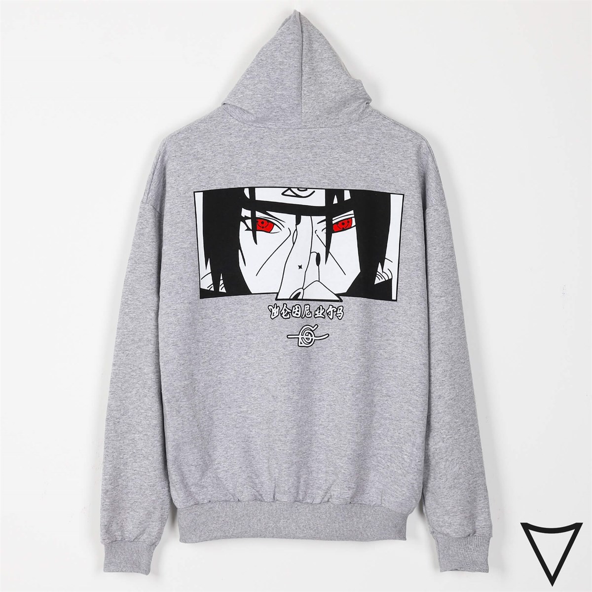 Touz Itachi Göz Detay Gri Fermuarlı Unisex Sweatshirt