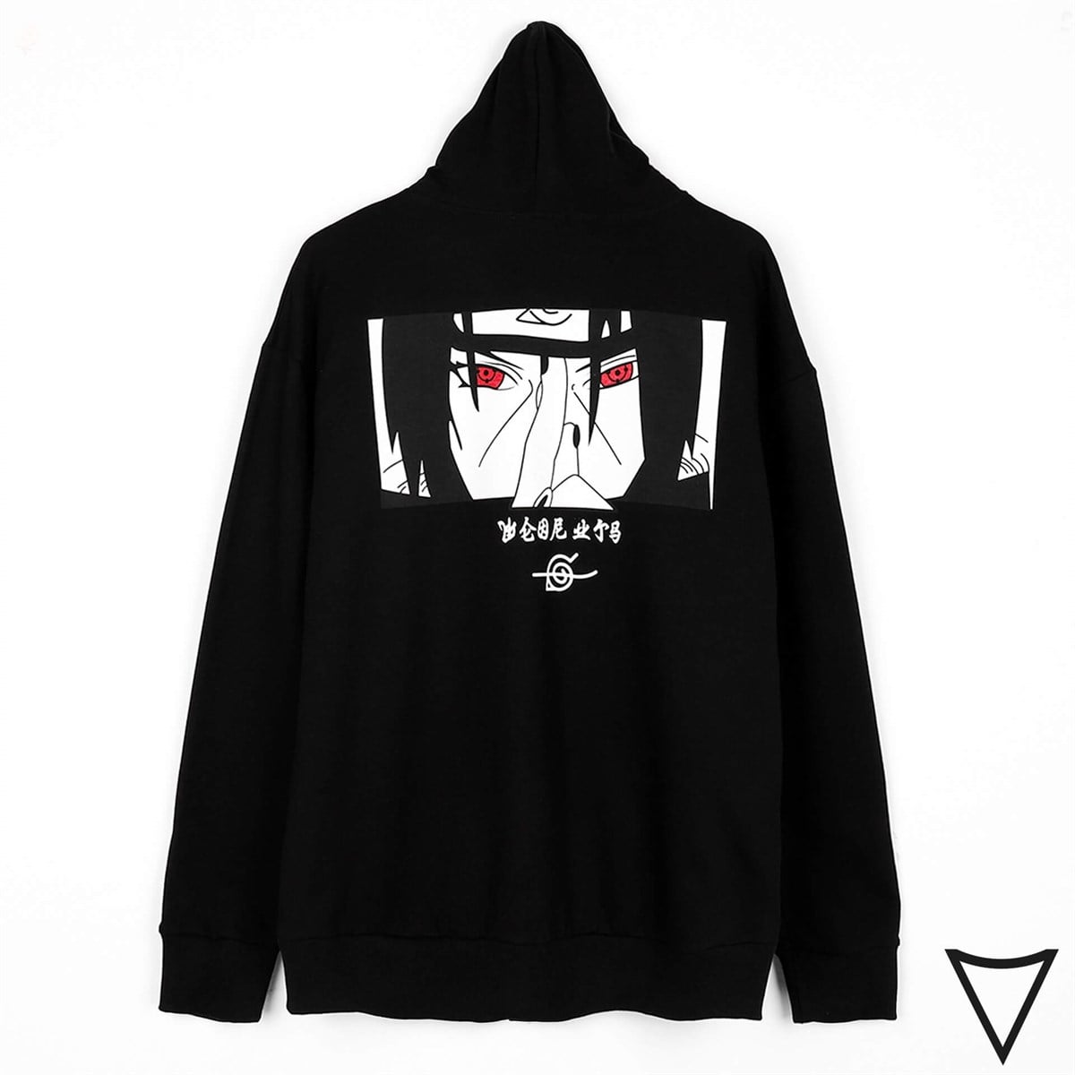 Touz Itachi Göz Detay Siyah Fermuarlı Unisex Sweatshirt